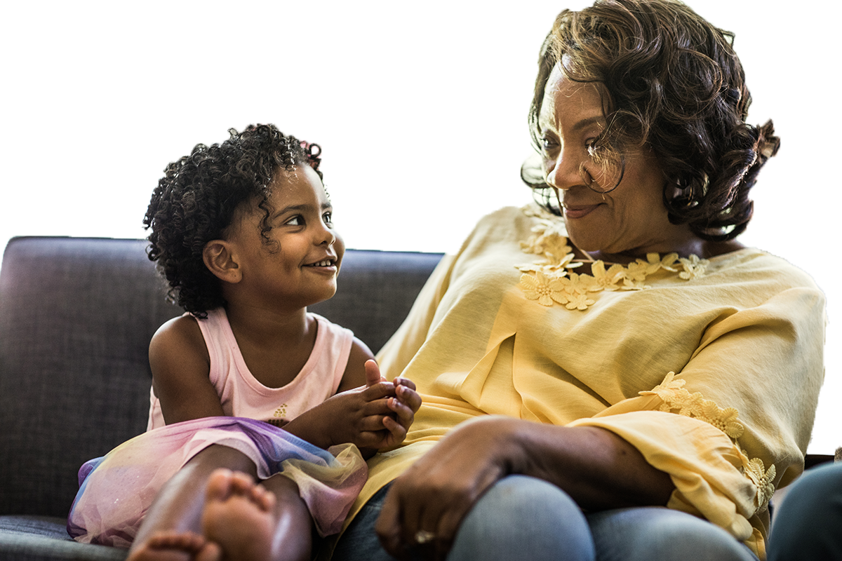 Senior African American woman with granddaughter