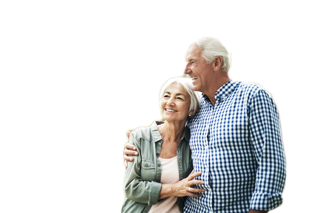 senior couple smiling